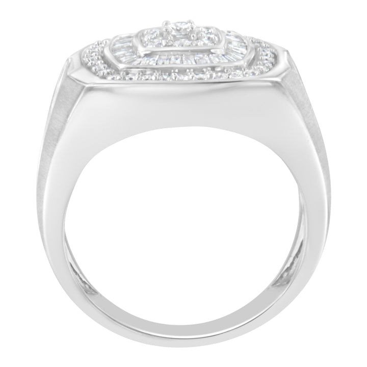 14K White Gold Men's 1 CTTW Diamond Band Ring