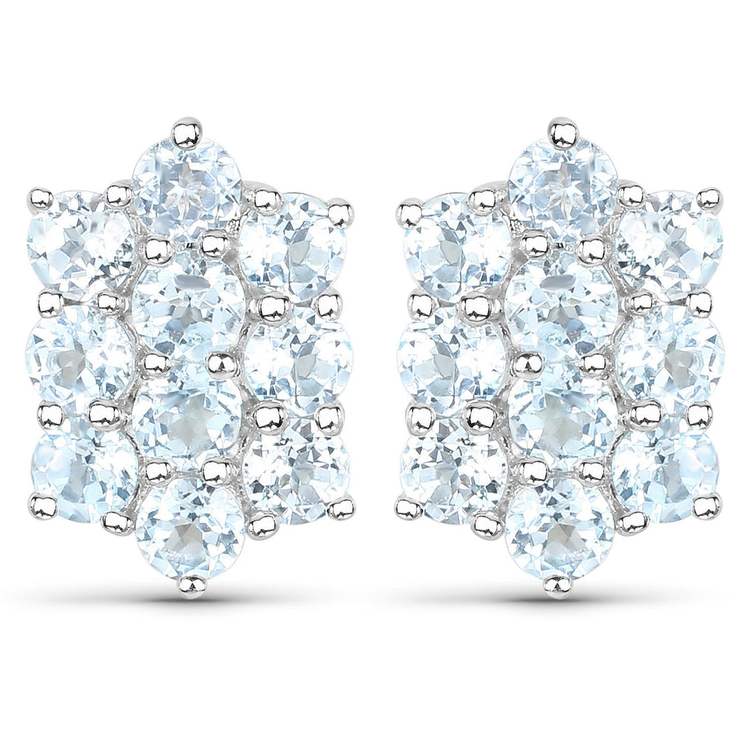 8.80 Carat Genuine Blue Topaz .925 Sterling Silver 3 Piece Jewelry Set (Ring, Earrings, and Pendant w/ Chain)