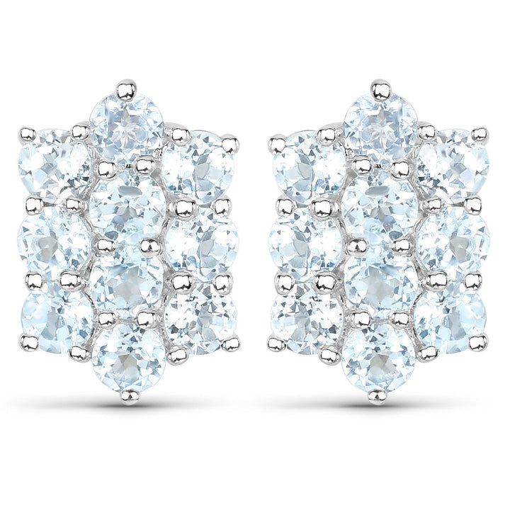 8.80 Carat Genuine Blue Topaz .925 Sterling Silver 3 Piece Jewelry Set (Ring, Earrings, and Pendant w/ Chain)