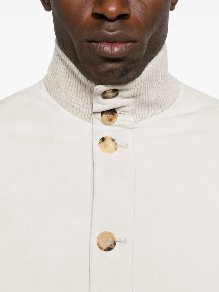 Brunello Cucinelli Men Padded Leather Jacket