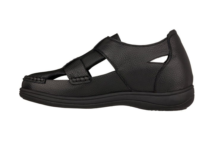 CALTO - K2661 - 3.2 Inches Taller (Black) - Casual Fisherman Sandal