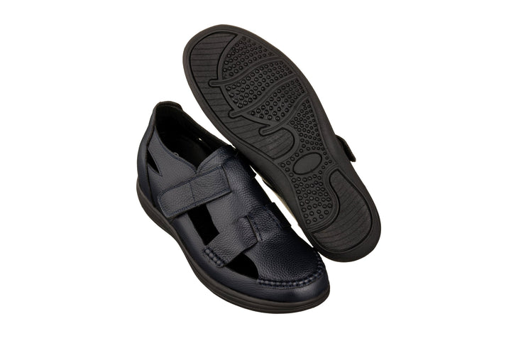 CALTO - K2663 - 3.2 Inches Taller (Navy) - Casual Fisherman Sandal