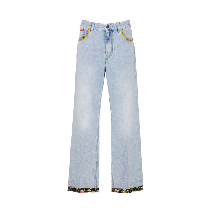 Valentino Garavani Women Embroidered Denim Pants