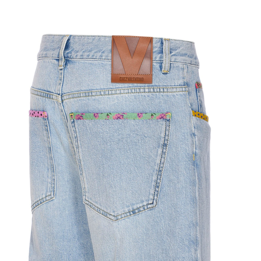 Valentino Garavani Women Embroidered Denim Pants