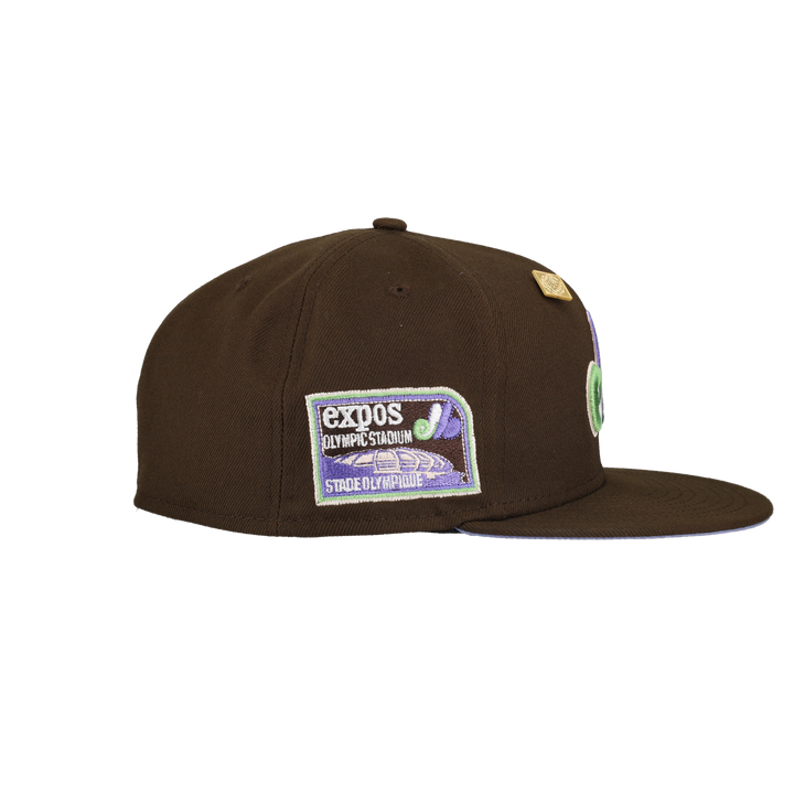 Montreal Expos Brown Olympic Stadium Patch 59Fifty Fitted Hat