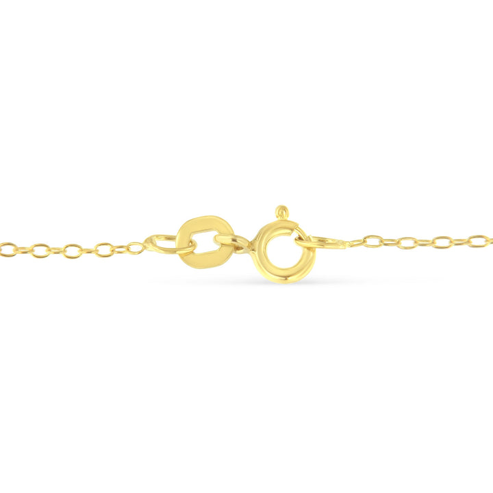 Yellow Color Plated Sterling Silver Diamond Station Necklace (1/2 cttw, K-L Color, I2-I3 Clarity)