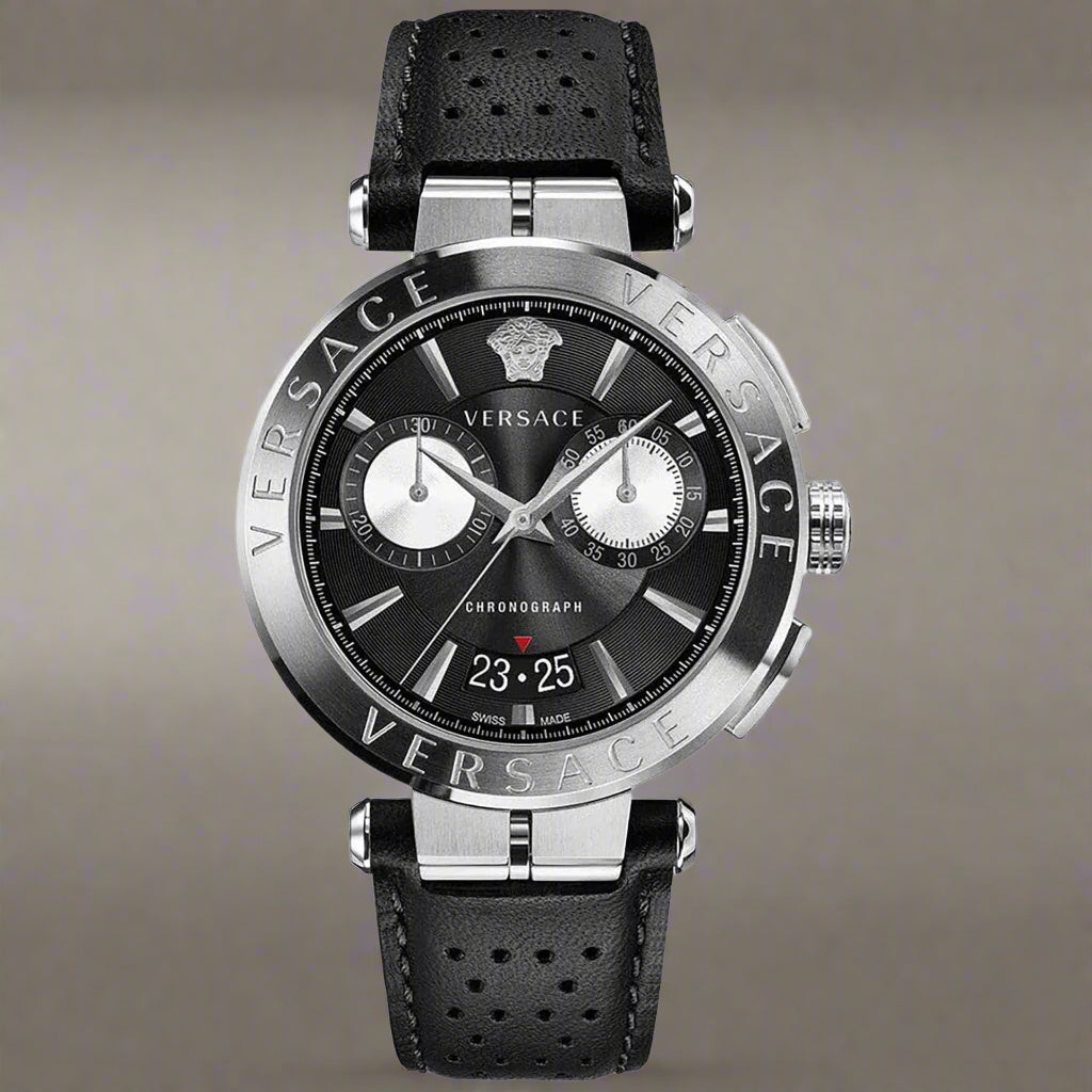 Versace men's black dial chronograph day date Watches