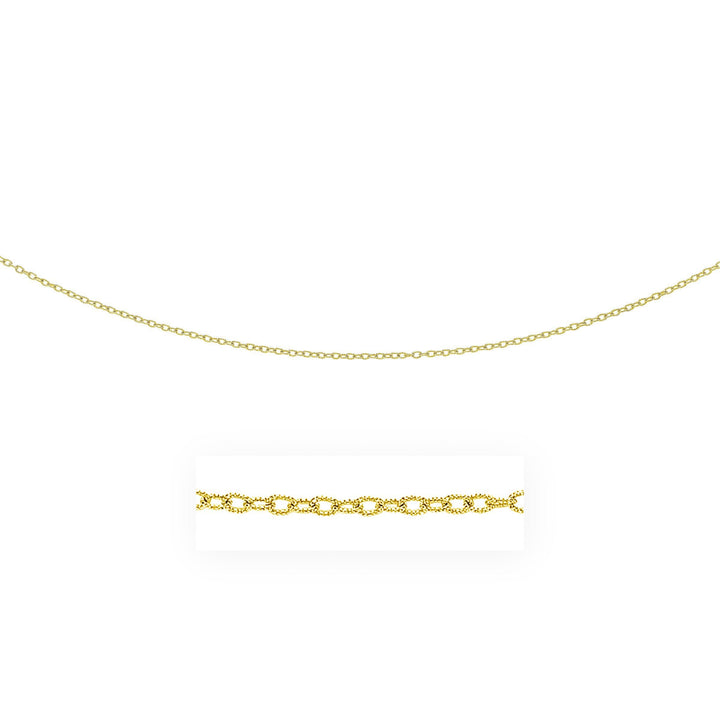 2.5mm 14k Yellow Gold Pendant Chain with Textured Links