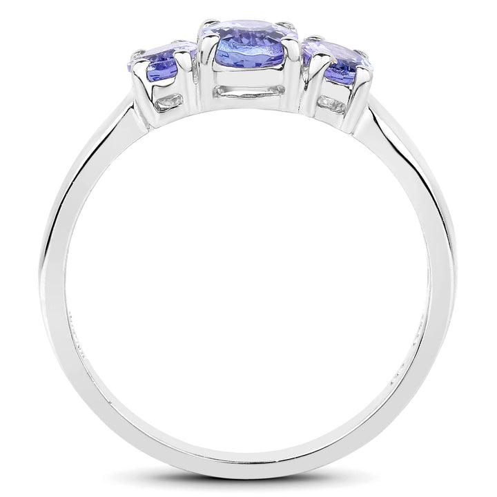 1.41 Carat Genuine Tanzanite .925 Sterling Silver Ring