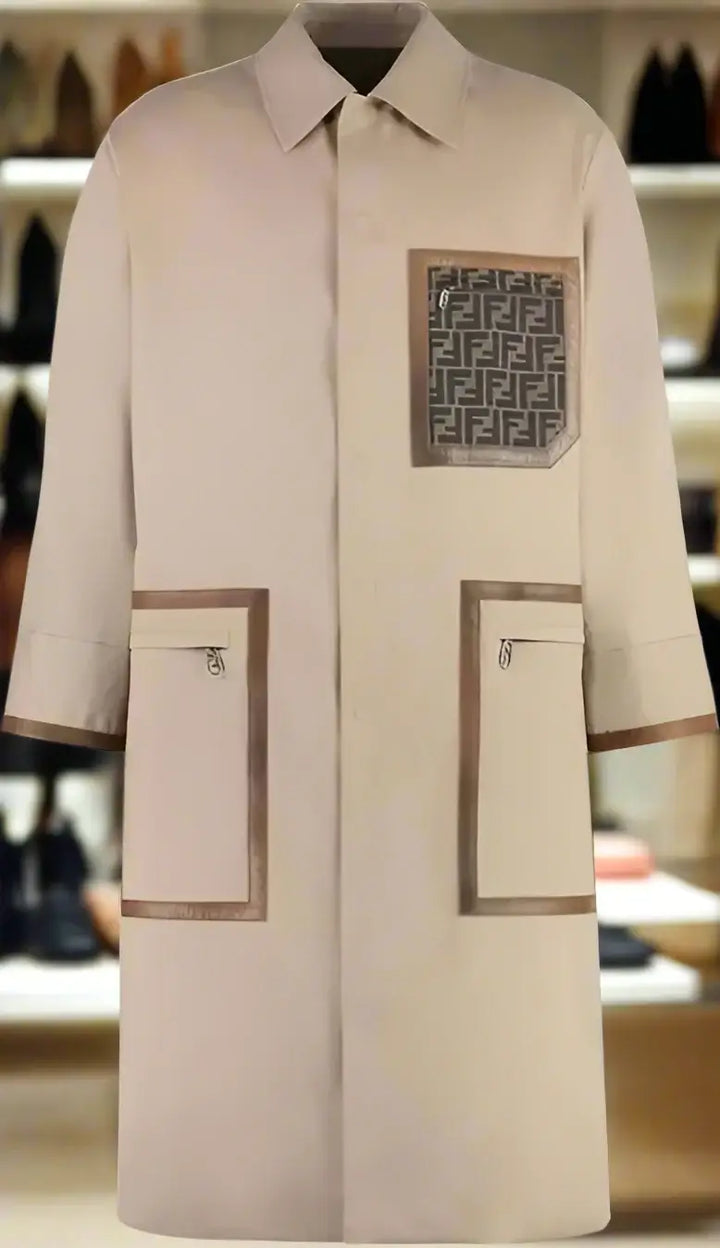 FENDI men's beige Reversible Trench Coat
