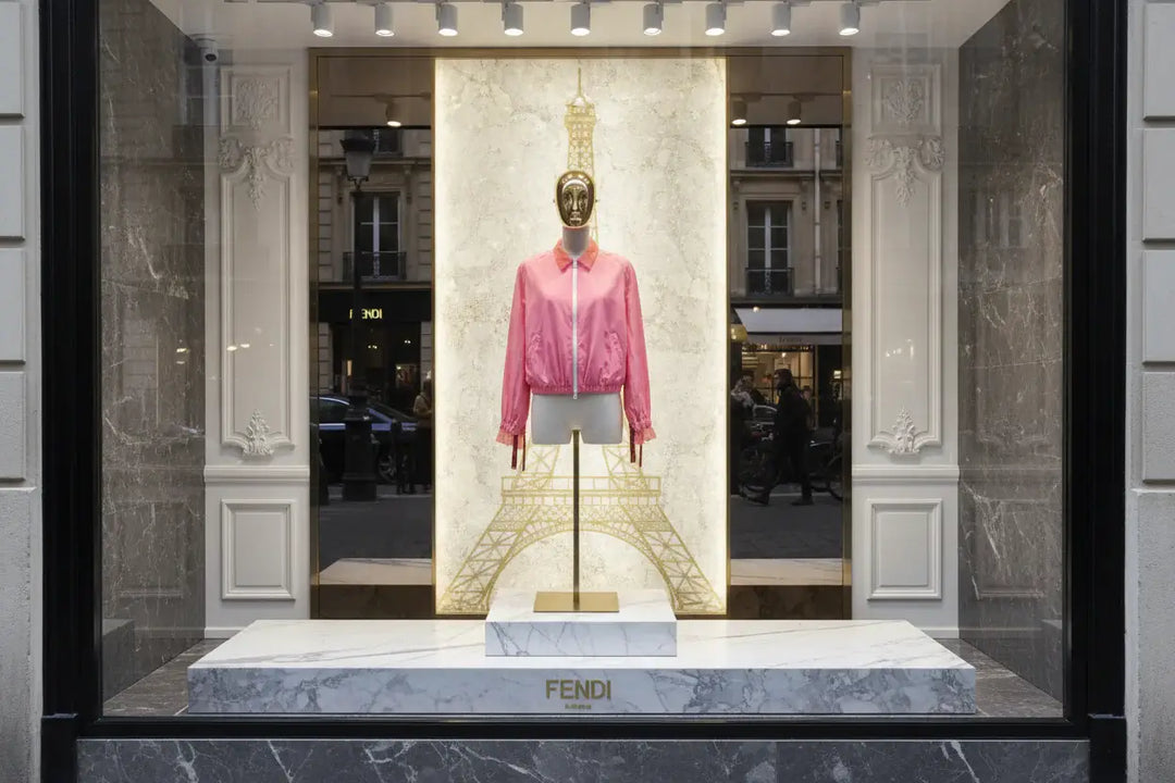 Pink jacket with sheer sleeves on a white background