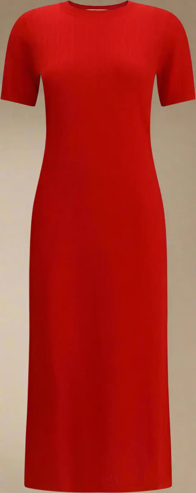 FENDI red logo embossed Knitted midi Dress