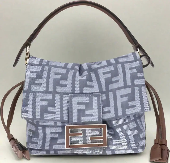 FENDI women's blue Small Mamma Baguette Shoulder Bag