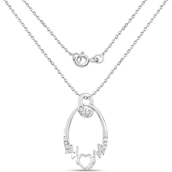 0.14 Carat Genuine White Diamond .925 Sterling Silver Pendant