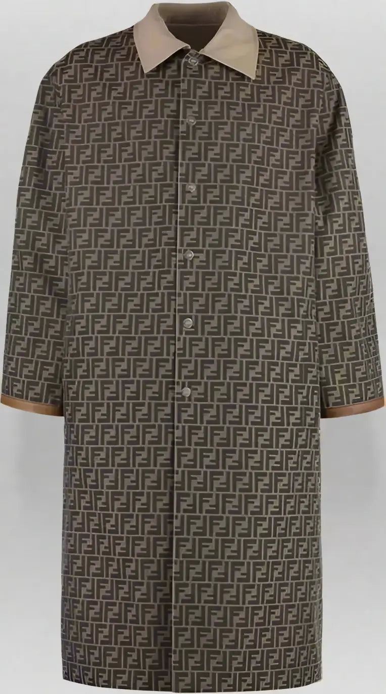 FENDI men's beige Reversible Trench Coat