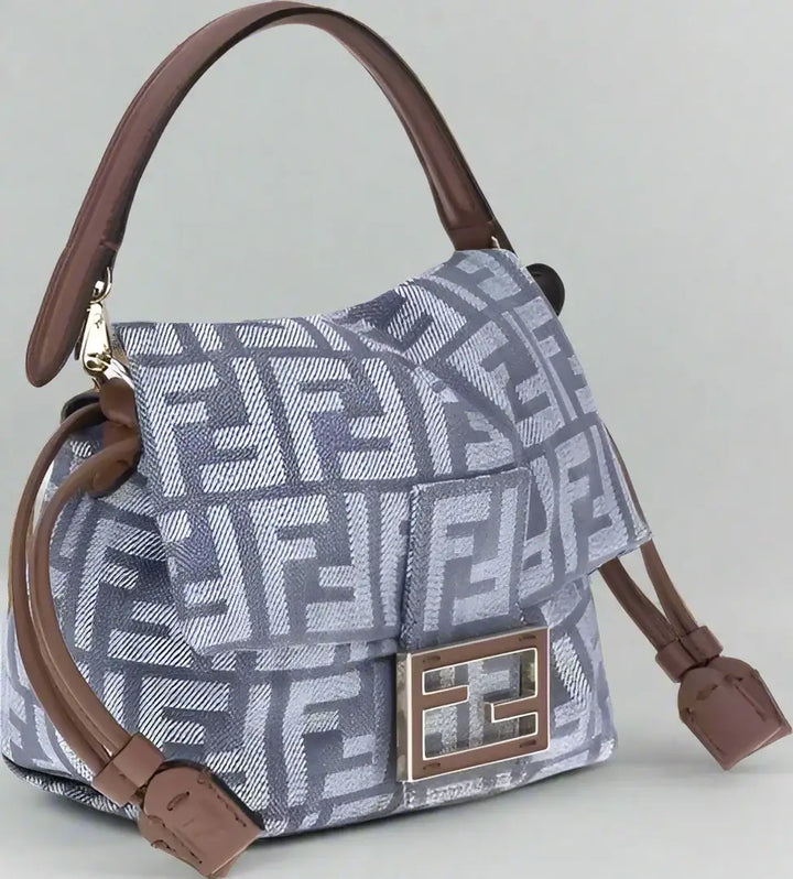 FENDI women's blue Small Mamma Baguette Shoulder Bag