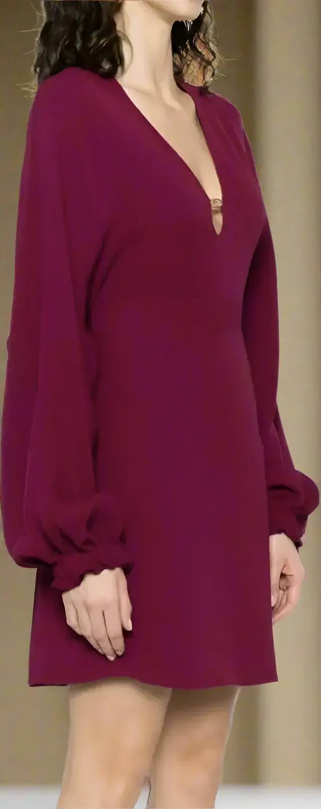 FENDI red burgundy Cady Silk Dress