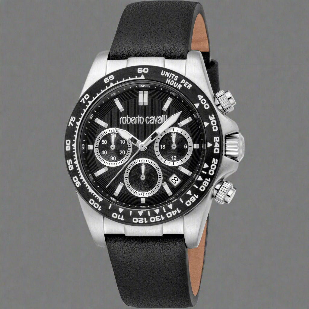Roberto Cavalli men's blk-silver chronograph Watches