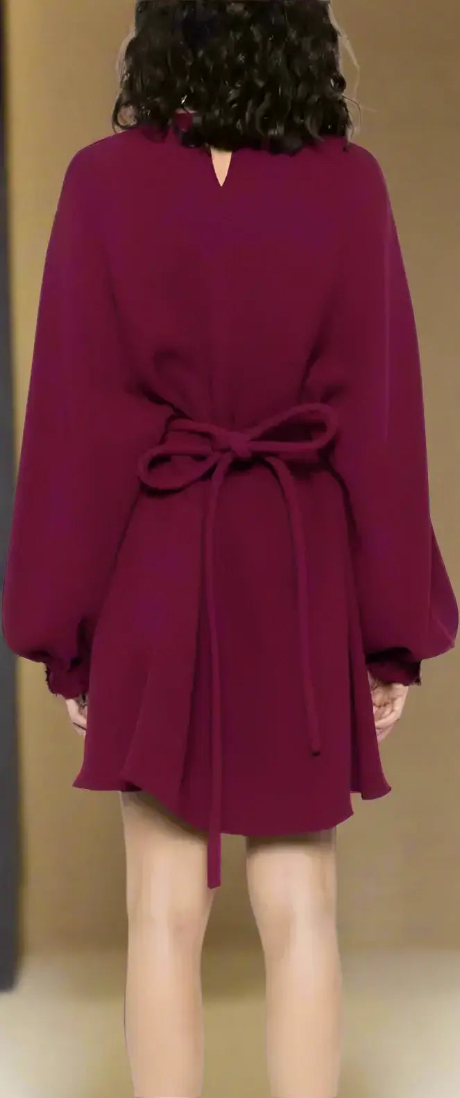 FENDI red burgundy Cady Silk Dress
