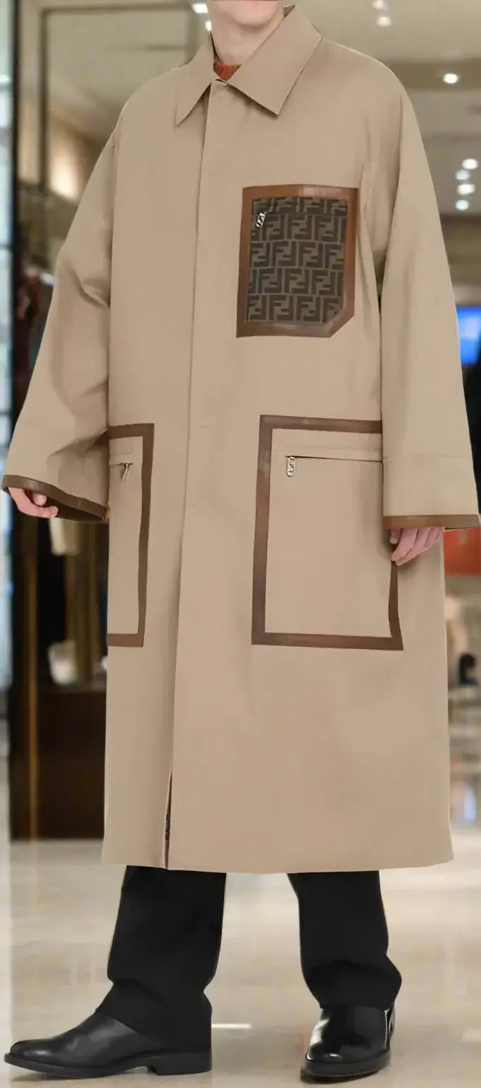 FENDI men's beige Reversible Trench Coat