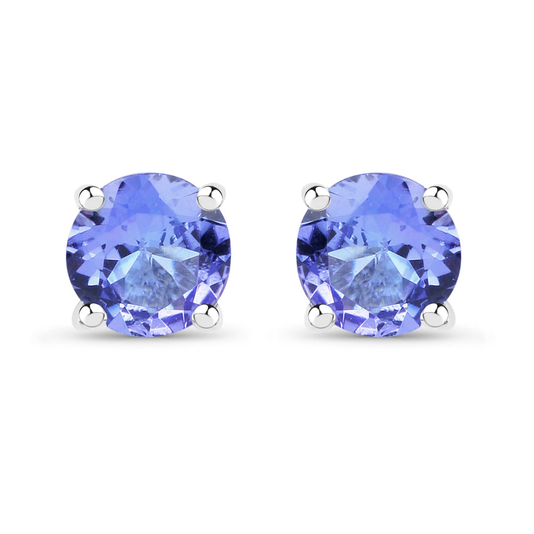 0.94 Carat Genuine Tanzanite .925 Sterling Silver Earrings