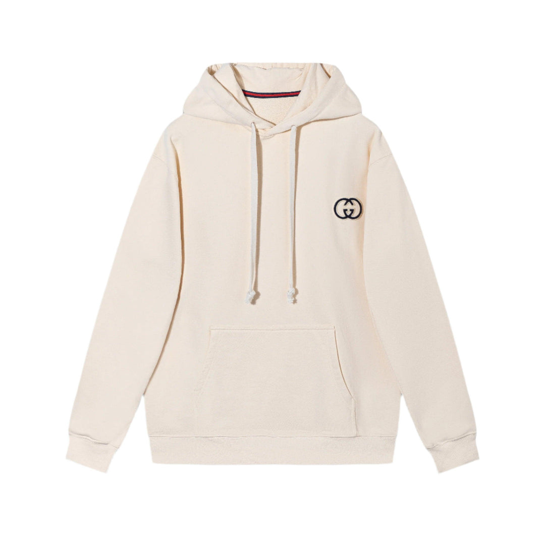 Gucci Cotton jersey hooded sweatshirt Beige