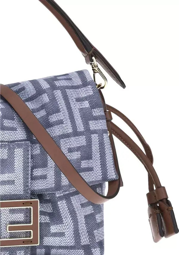FENDI women's blue Small Mamma Baguette Shoulder Bag