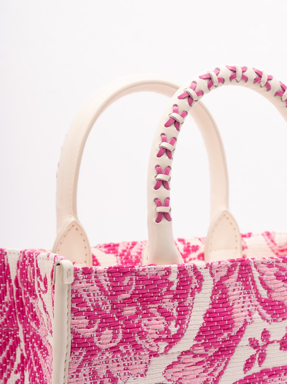 Versace Women Small Tote Rafia `Barocco` And Calf Leather