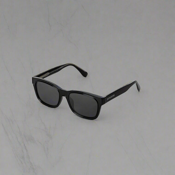Black stylish Italian designed affordable sunglasses with UV protection.