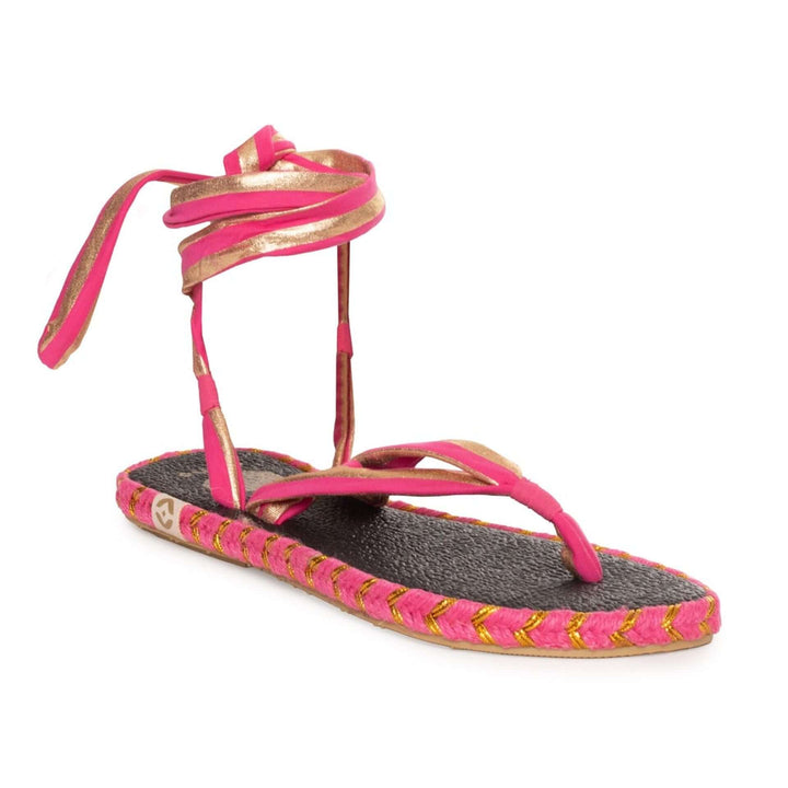 Nalho pink calf tied Sandals