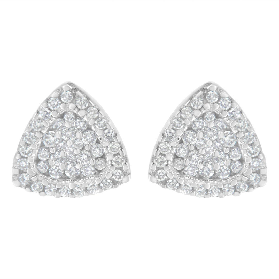 14K White Gold 1/2 cttw Trillion Shaped Diamond Stud Earrings (H-I Clarity, SI2-I1 Color)