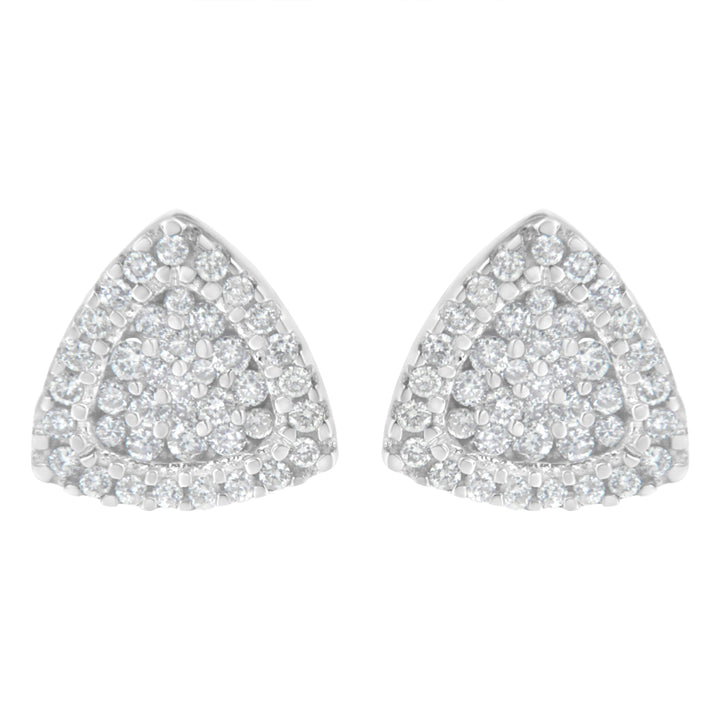 14K White Gold 1/2 cttw Trillion Shaped Diamond Stud Earrings (H-I Clarity, SI2-I1 Color)