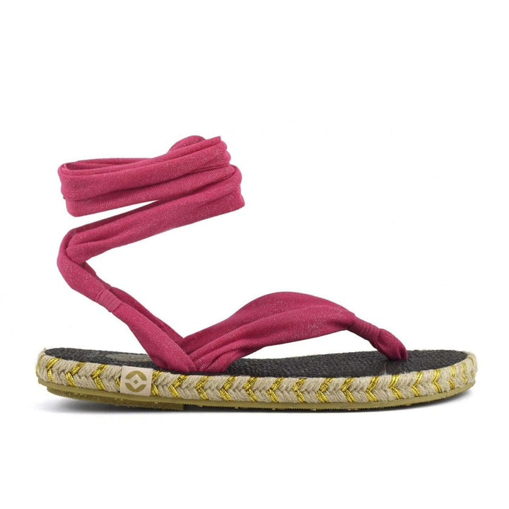 Nalho women's pink ankle strapped open toe fabric Sandals