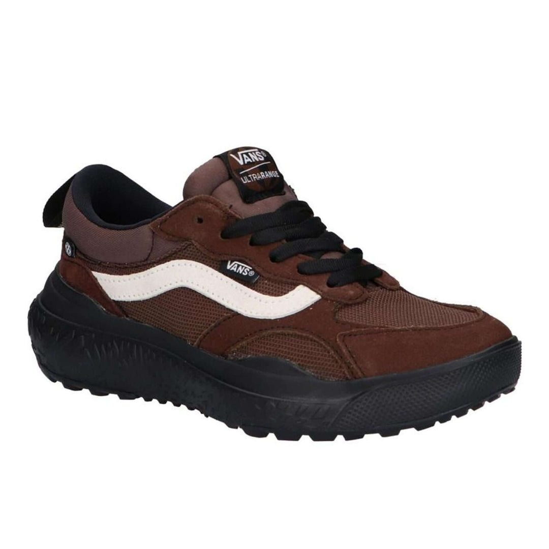 Vans brown, white low top unisex leather sneakers