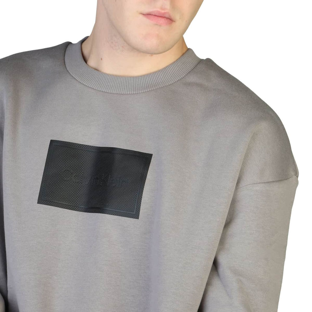 Calvin Klein men's grey Sweatshirt with front patch logo