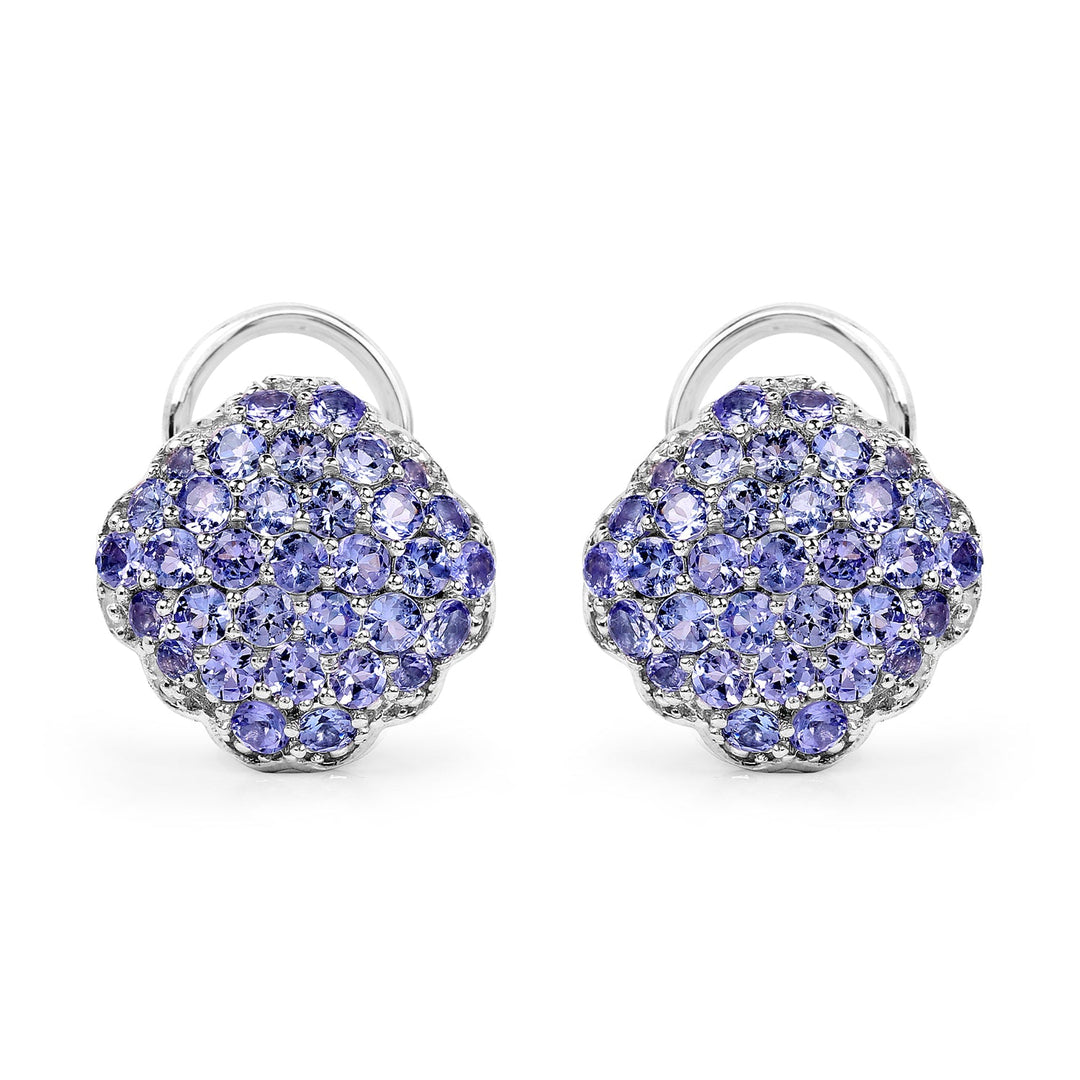 3.14 Carat Genuine Tanzanite .925 Sterling Silver Earrings