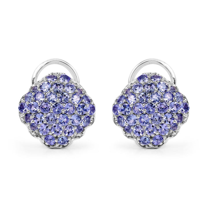 3.14 Carat Genuine Tanzanite .925 Sterling Silver Earrings