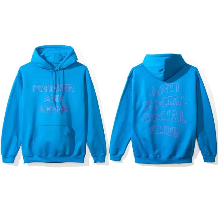Anti Social Social Club Pink Logo Forever and Never Stingy Teal Hoodie