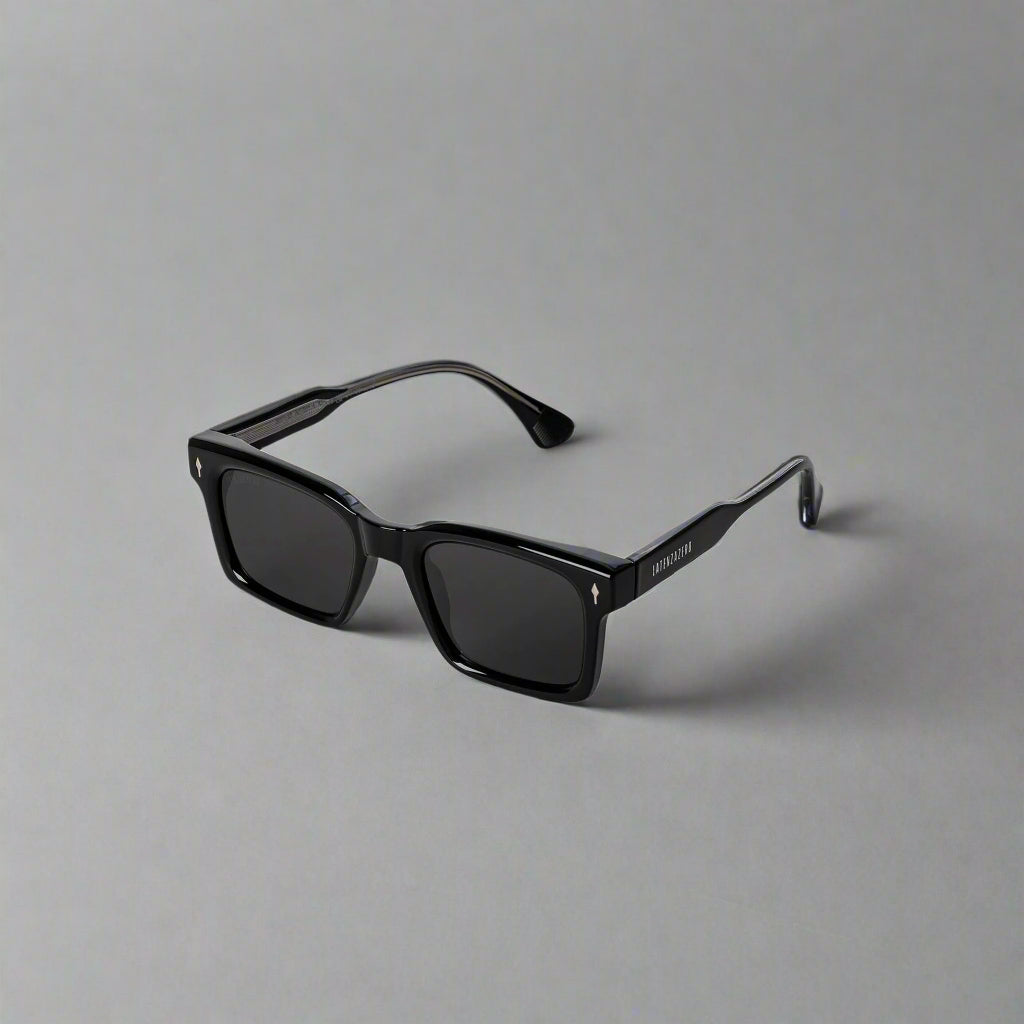 Black stylish Italian designed affordable sunglasses with UV protection.