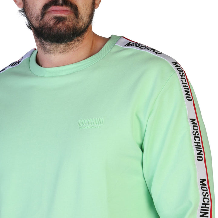 Moschino men's green side logo runner Sweatshirts