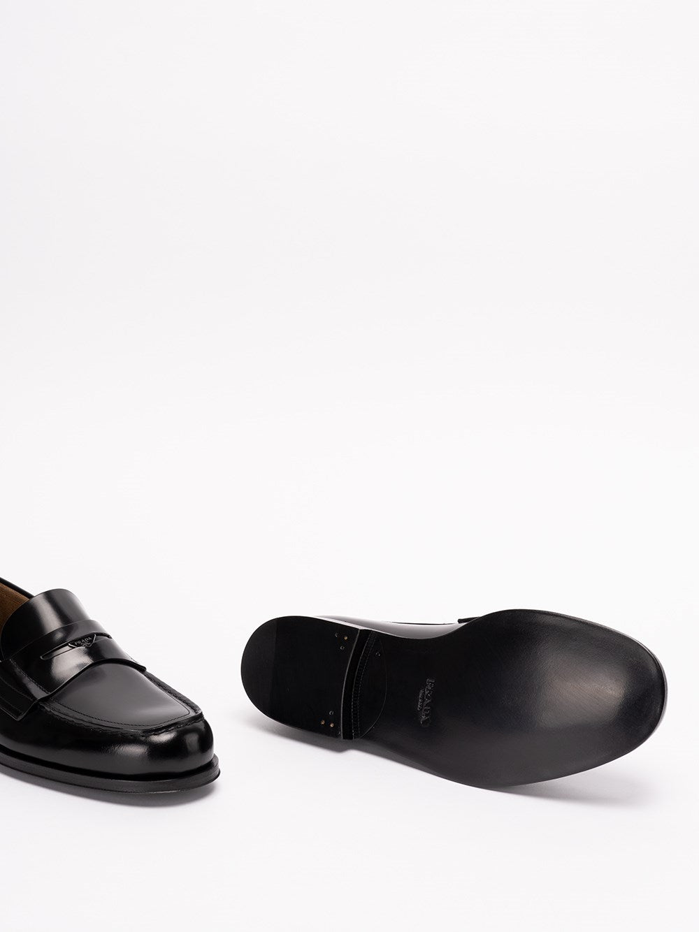 Prada Men Brushed Leather Loafers