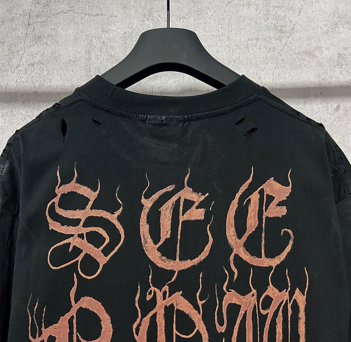Balenciaga Faded Black T-Shirt Without Collar