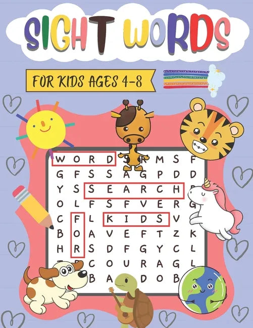 Sight words Word Search For Kids 4-8: Easy word Search Puzzles With Sight Words, To Help Your Kids Improve Their Spelling Skills and Vocabulary - Paperback