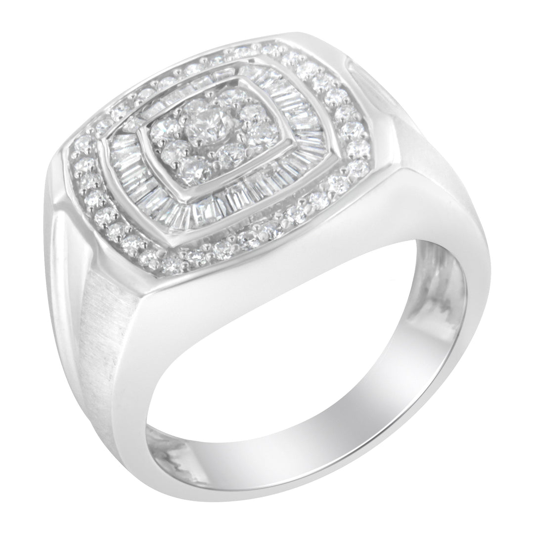 14K White Gold Men's 1 CTTW Diamond Band Ring
