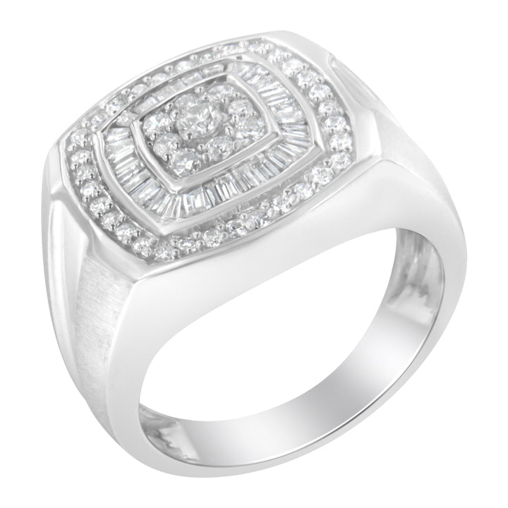 14K White Gold Men's 1 CTTW Diamond Band Ring