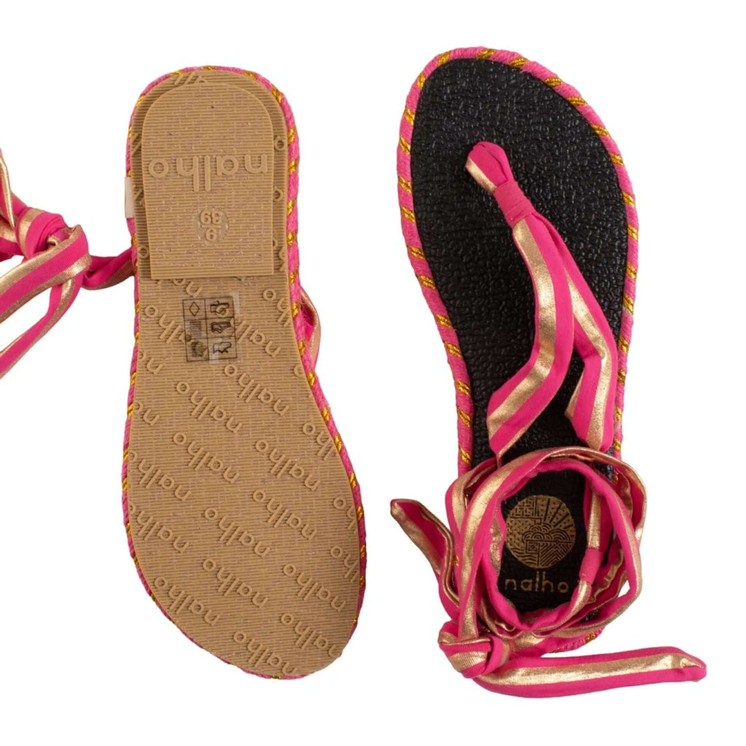 Nalho pink calf tied Sandals