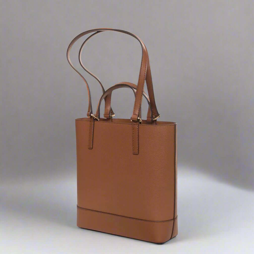 Brown tote bag on a white background