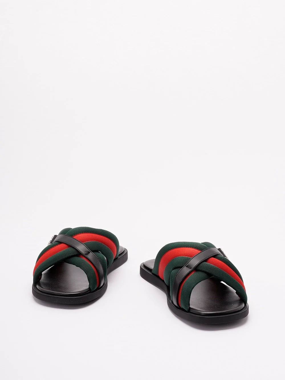 Gucci Men Criss-Cross Sandals With `Web`