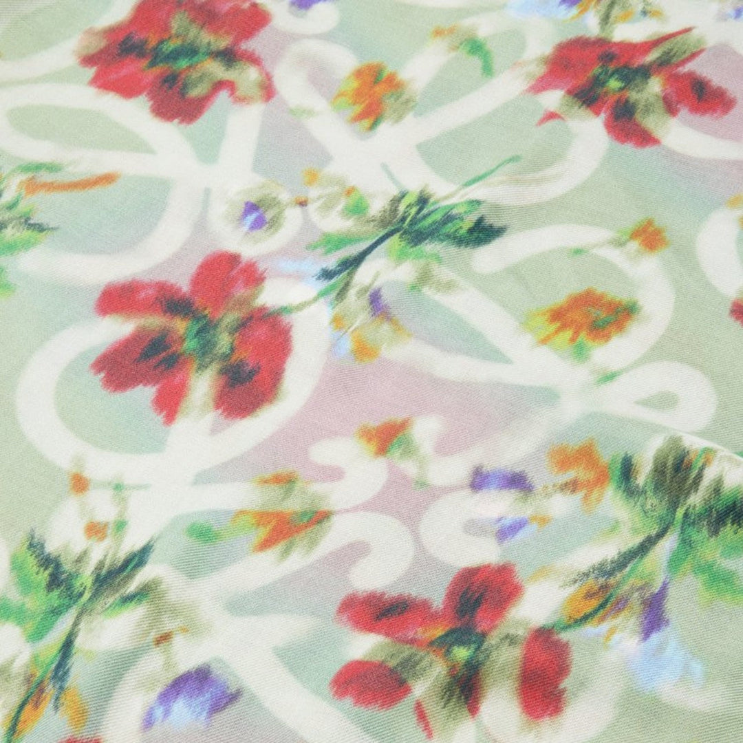 Loewe Women Floral Print Anagram Scarf