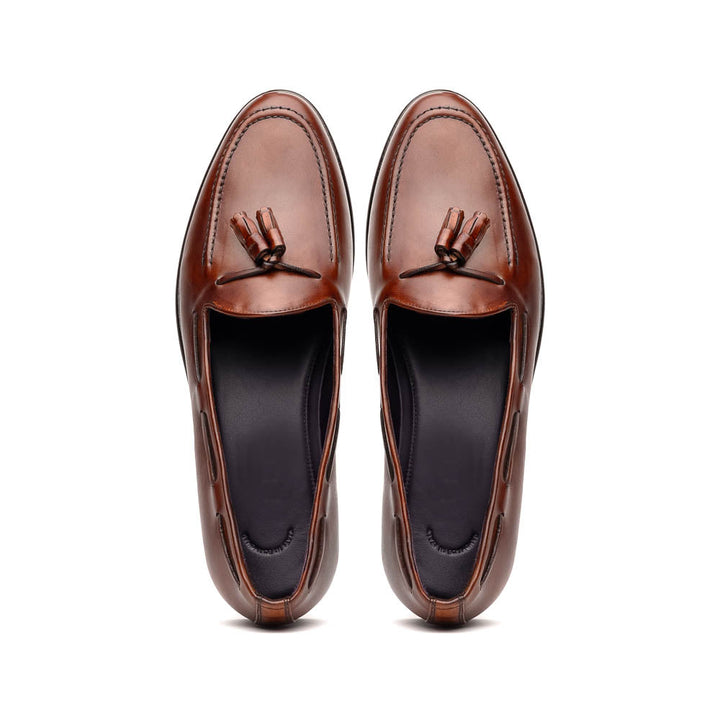15-586-CGN FRANCO Italian Calfskin Tassel Loafer Cognac